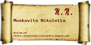Moskovits Nikoletta névjegykártya